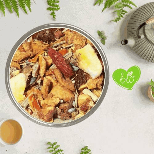 Infusion fruitée 🥭 Douce Harmonie – pêche et papaye BIO