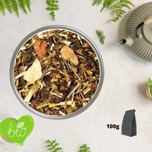 Thé vert douceur glacée (citron, mangue) BIO en vrac 100g - Un voyage sensoriel à chaque gorgée