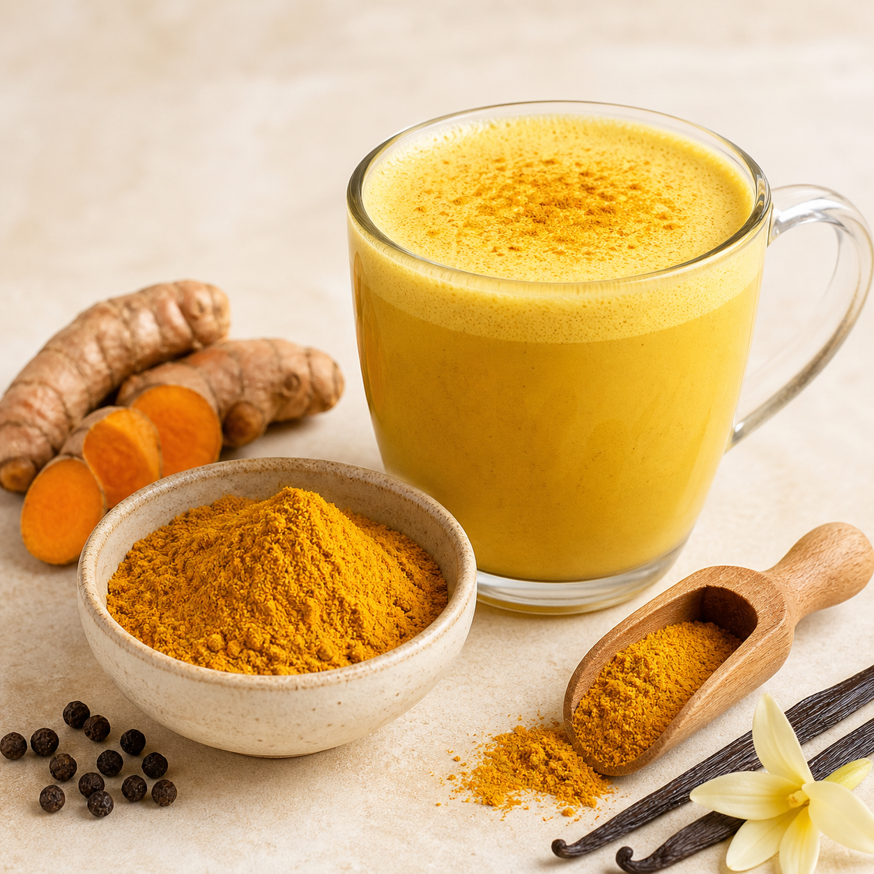 ✨ Éclat Doré – Golden Latte BIO au curcuma et à la vanille